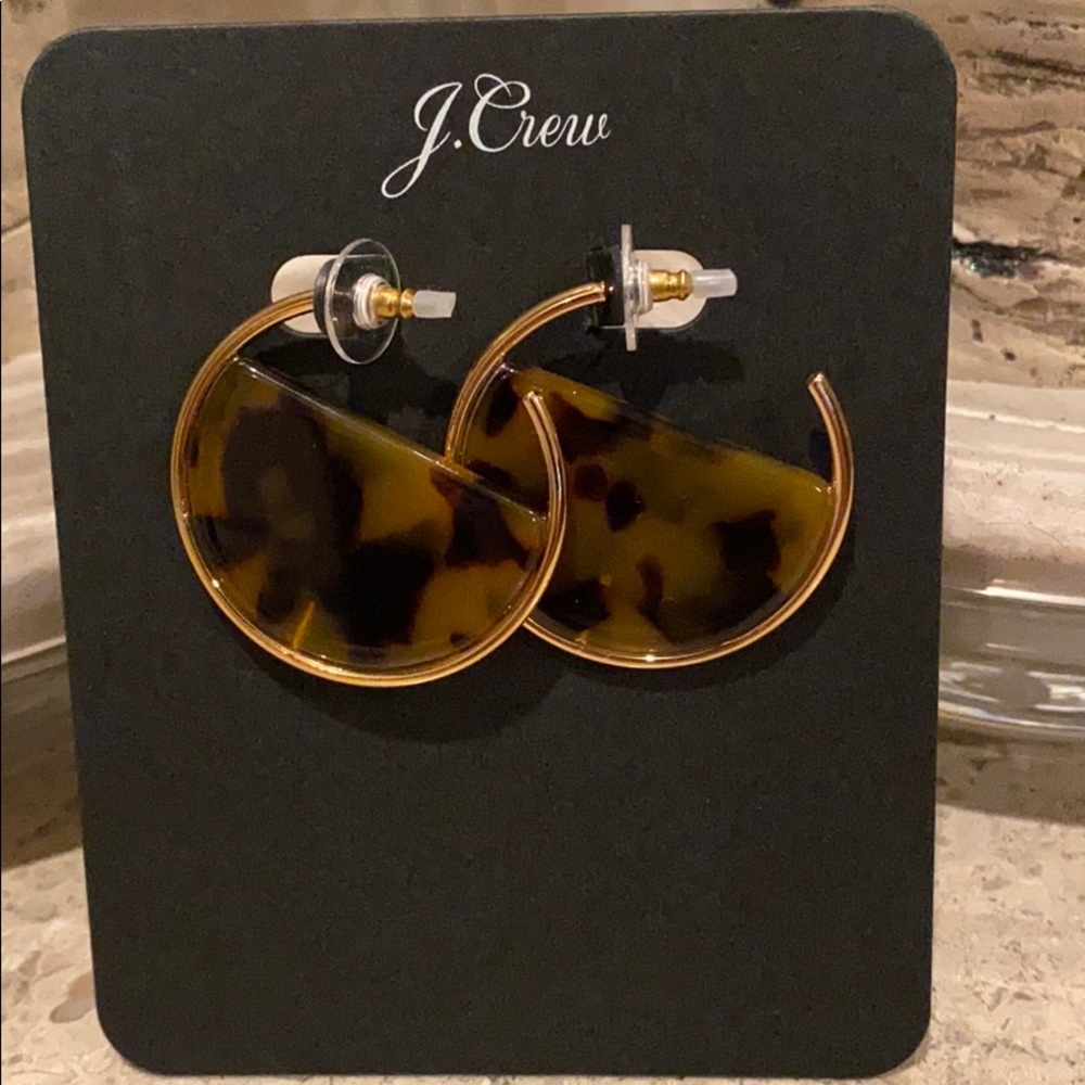 J. Crew Tortoise Georgina Hoop Earrings
